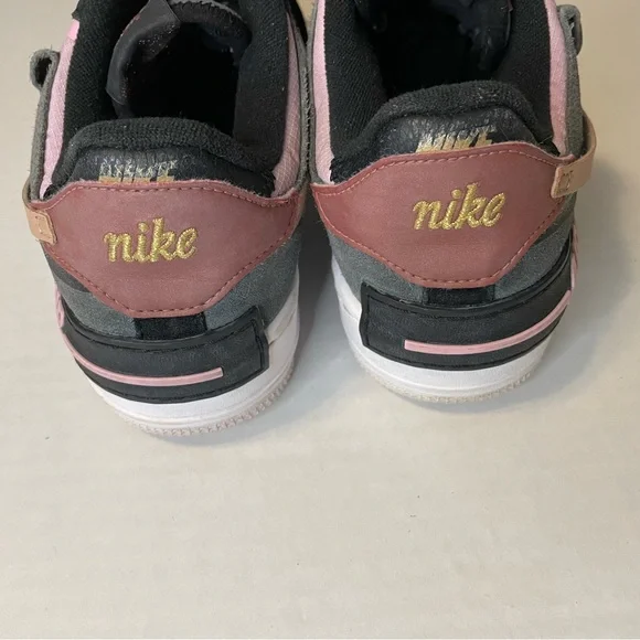 NIKE AIR FORCE 1 Shadow Low Top Leather Sneakers Black/Light Artic Size 7